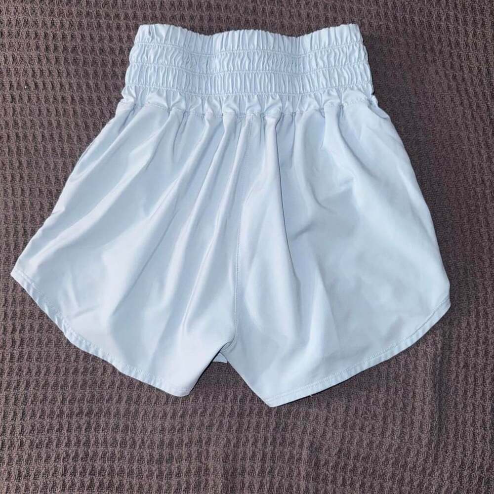 Nike Dri-FIT High-Waisted Running Shorts Light Blue Size Small - Picture 2 of 5